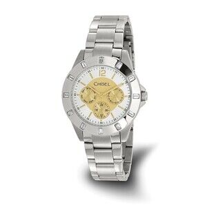Kazi Luxury Mens Chisel Stainless Steel Champagne Dial Watch